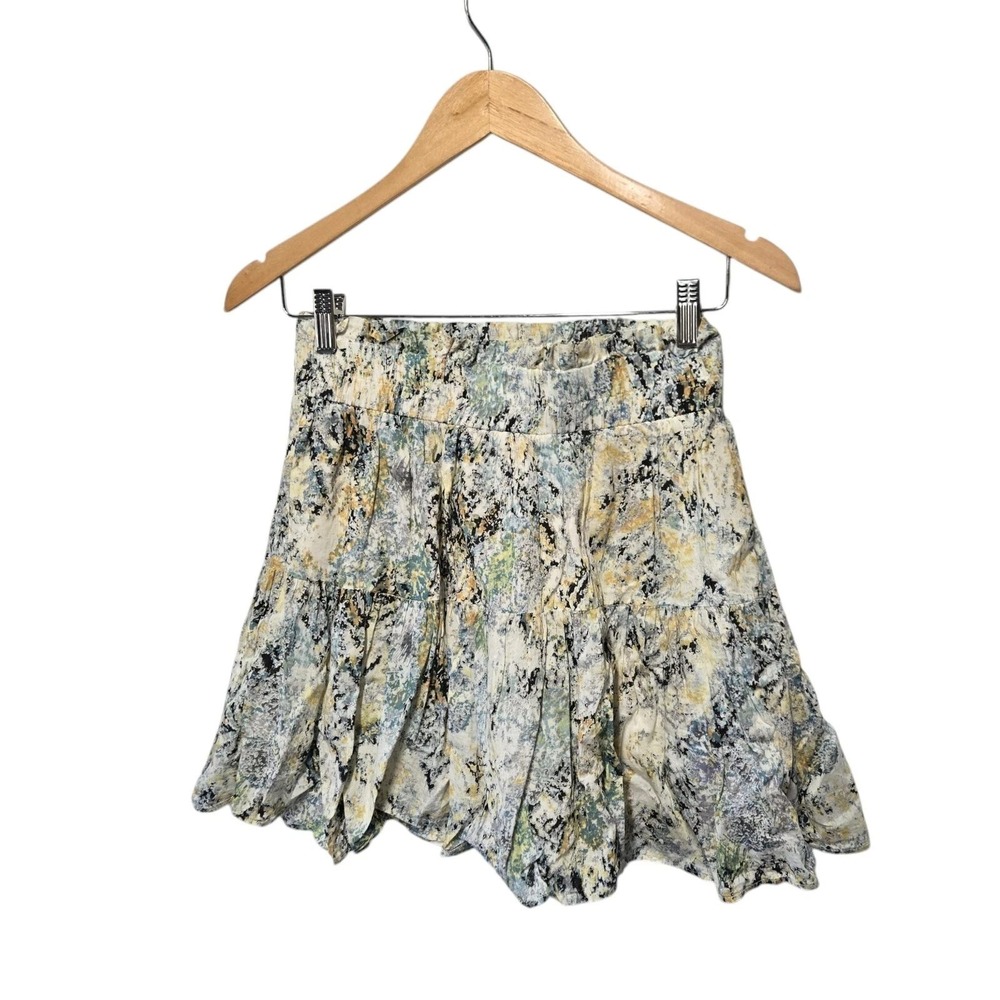 ELAN Skirt Pull-on White Blue‎ Yellow Tied MEDIUM